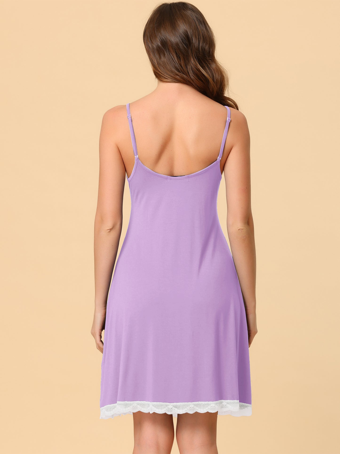 Women's Nightgown Pajama V Neck Lace Nightdress Sleepwear Lounge Dress