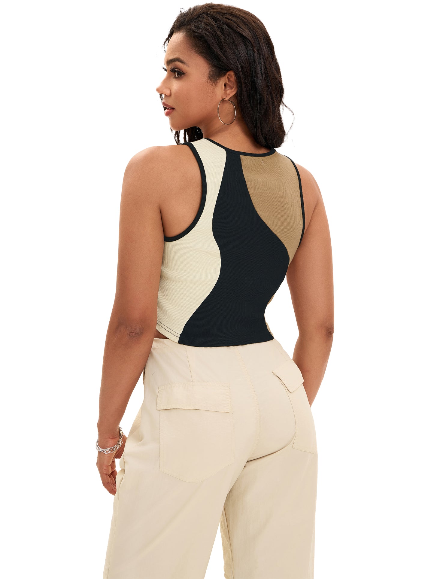 Women Crop Tank Top Casual Basic Sleeveless Workout Summer Top