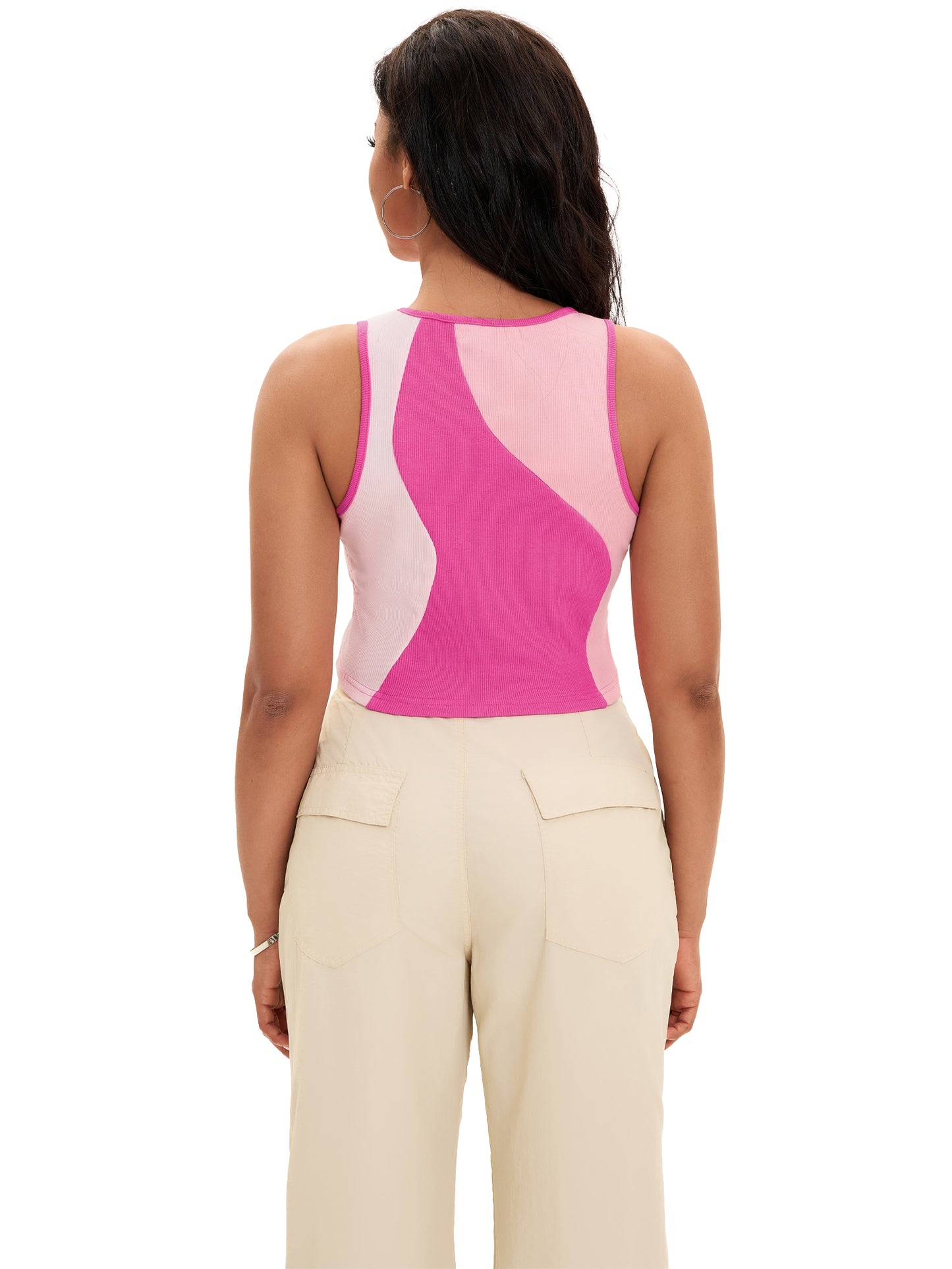 Women Crop Tank Top Casual Basic Sleeveless Workout Summer Top