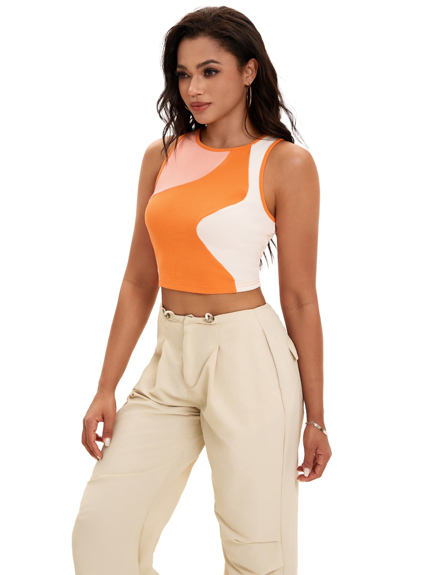Women Crop Tank Top Casual Basic Sleeveless Workout Summer Top