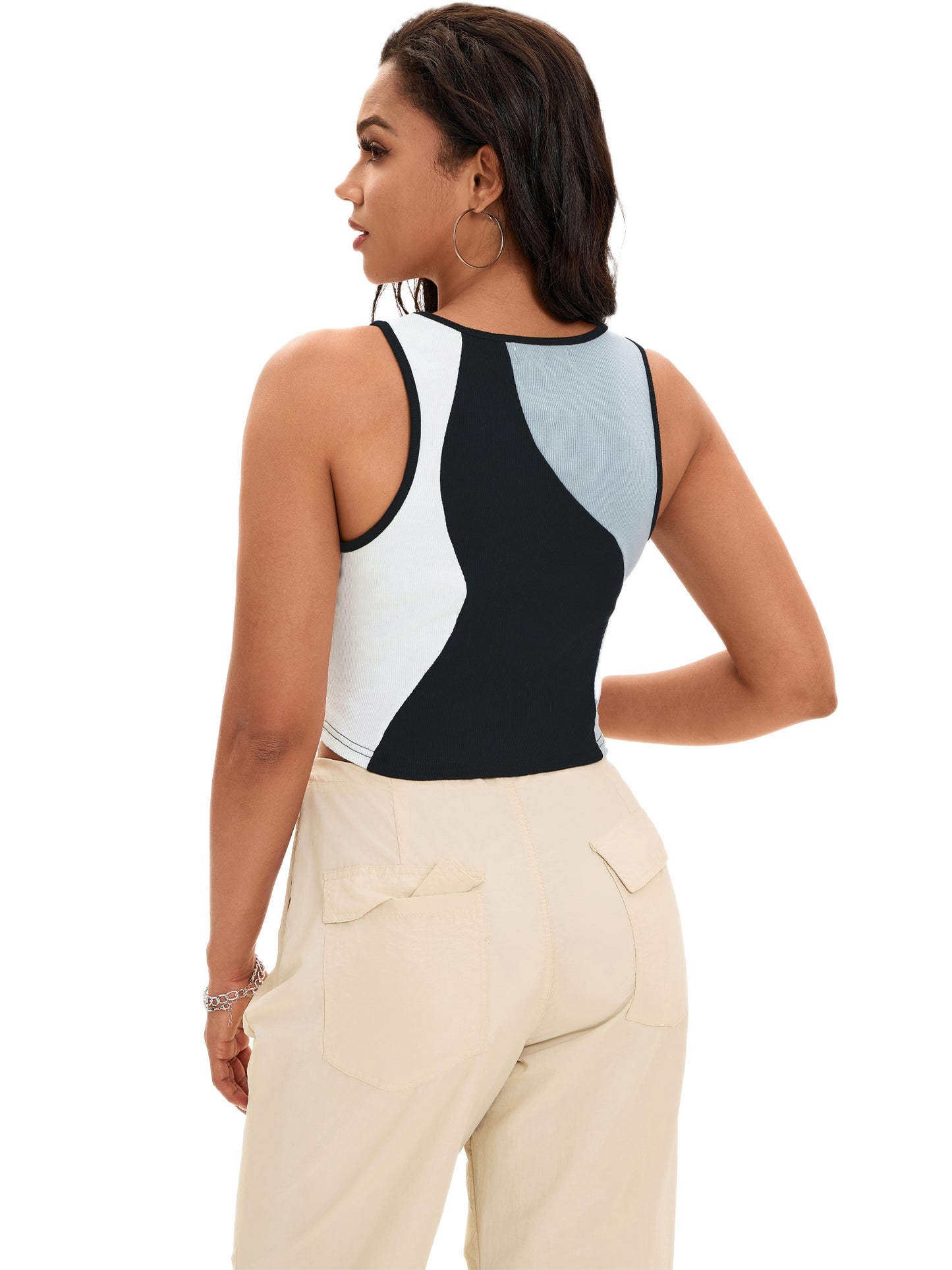 Women Crop Tank Top Casual Basic Sleeveless Workout Summer Top