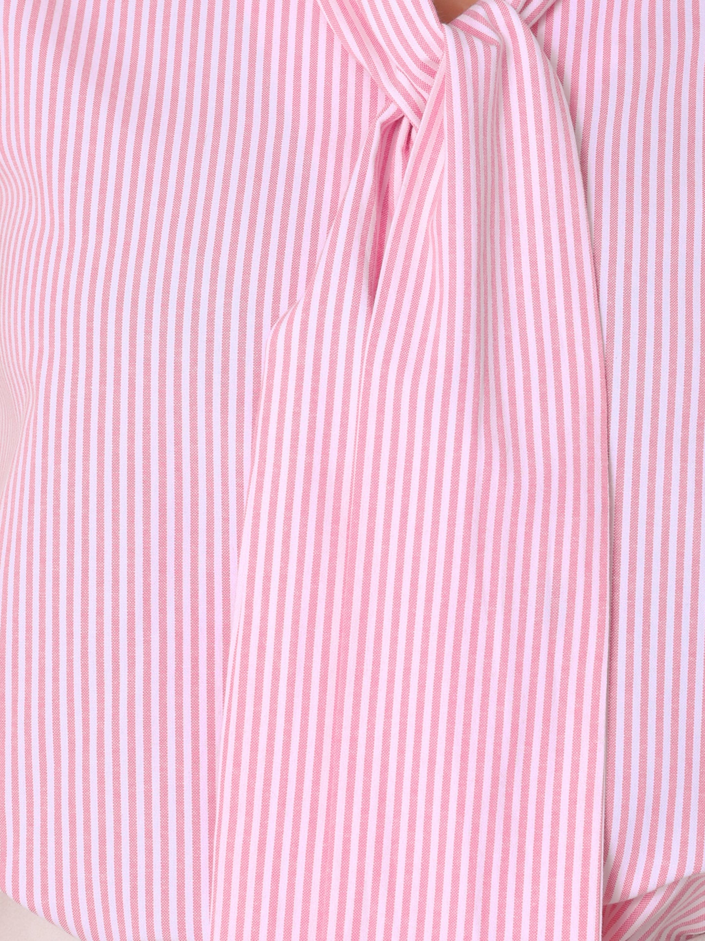 Women's Tie Neck Casual Tank Top Sleeveless Striped Blouse