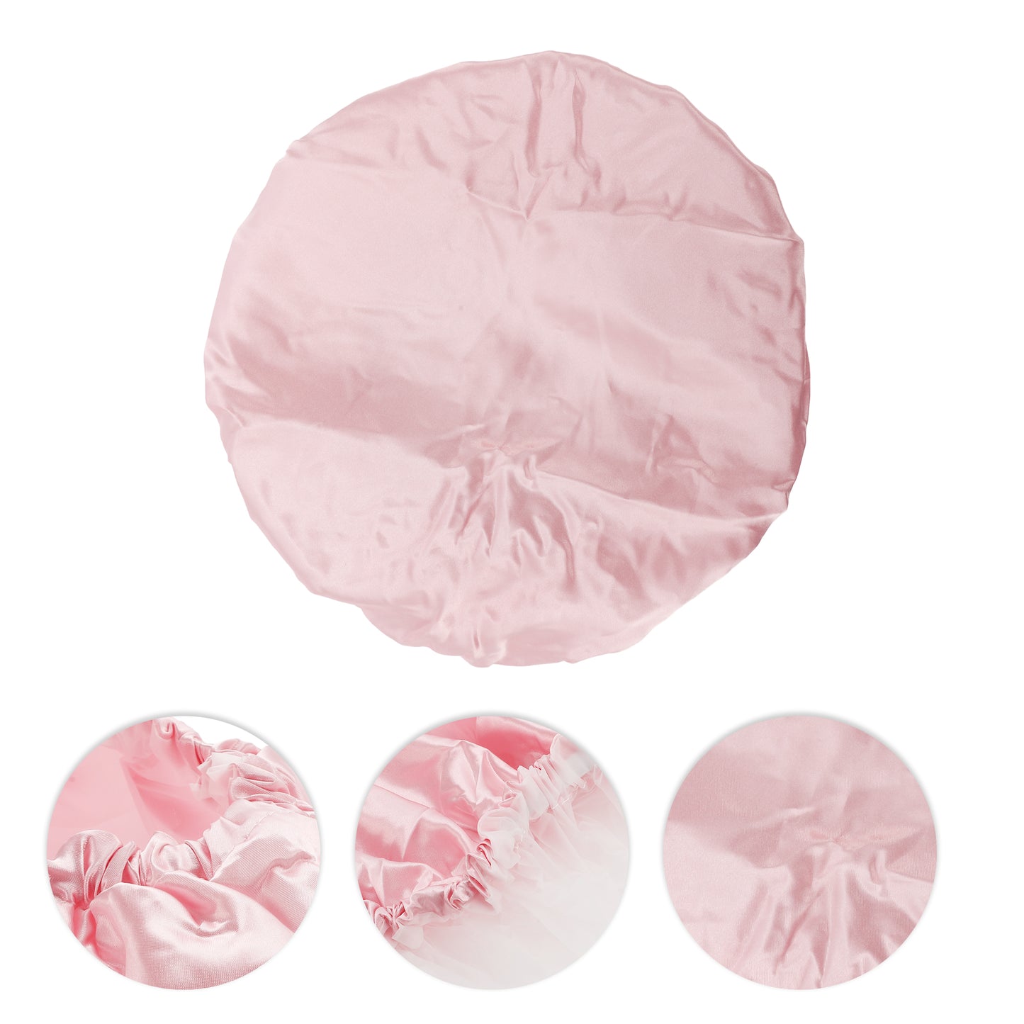 1 Pc Women Double Layer Shower Cap Hair Cap for Bathroom Dark Pink