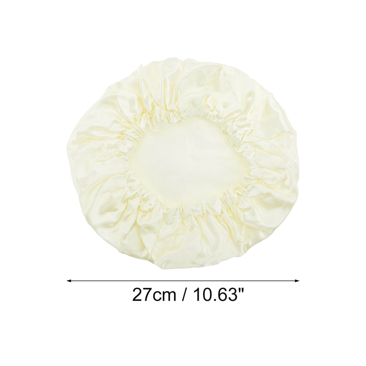 1 Pc Women Double Layer Shower Cap Hair Cap for Bathroom Beige White