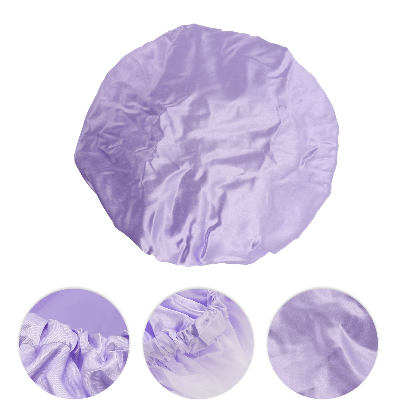 1 Pc Women Double Layer Shower Cap Hair Cap for Bathroom Purple