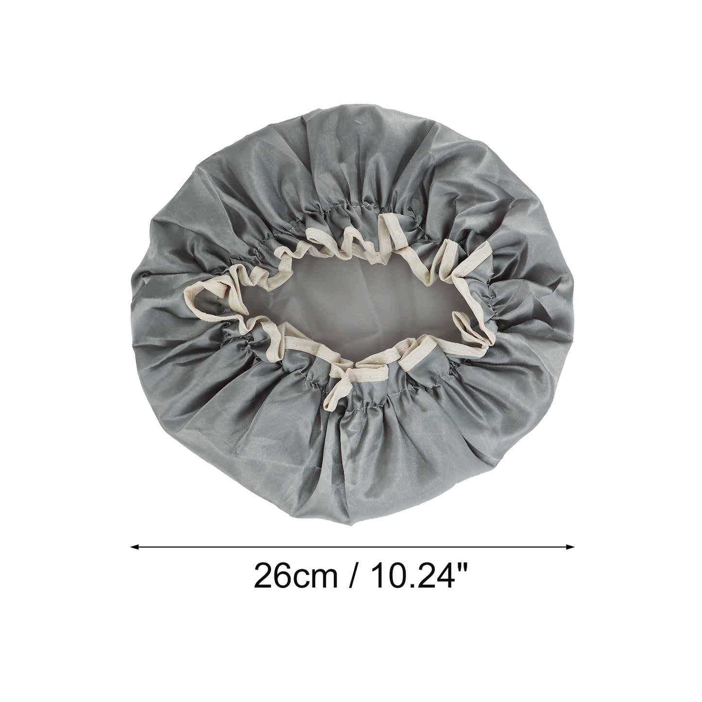 1 Pc Women Double Layer Shower Cap for Bathroom Vacation Travel Hotel Gray