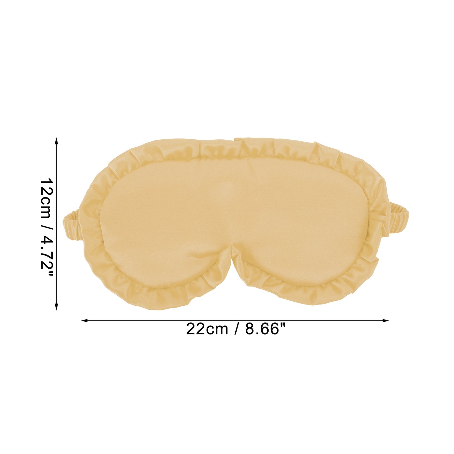 Soft Ruffle Sleep Mask Eye Shade Cover for Travel Gold Tone