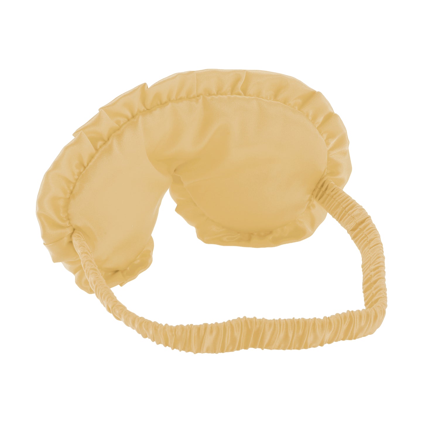 Soft Ruffle Sleep Mask Eye Shade Cover for Travel Gold Tone