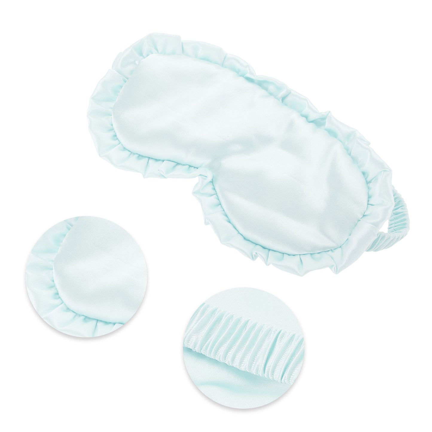 Soft Ruffle Sleep Mask Eye Shade Cover for Travel Blue