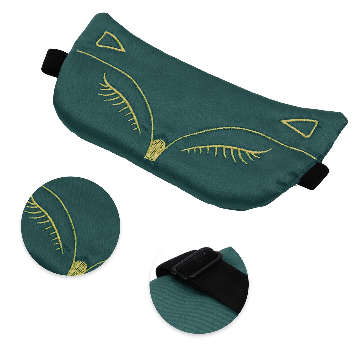 Soft Cartoon Fox Sleep Mask Eye Shade Cover for Travel Dark Green