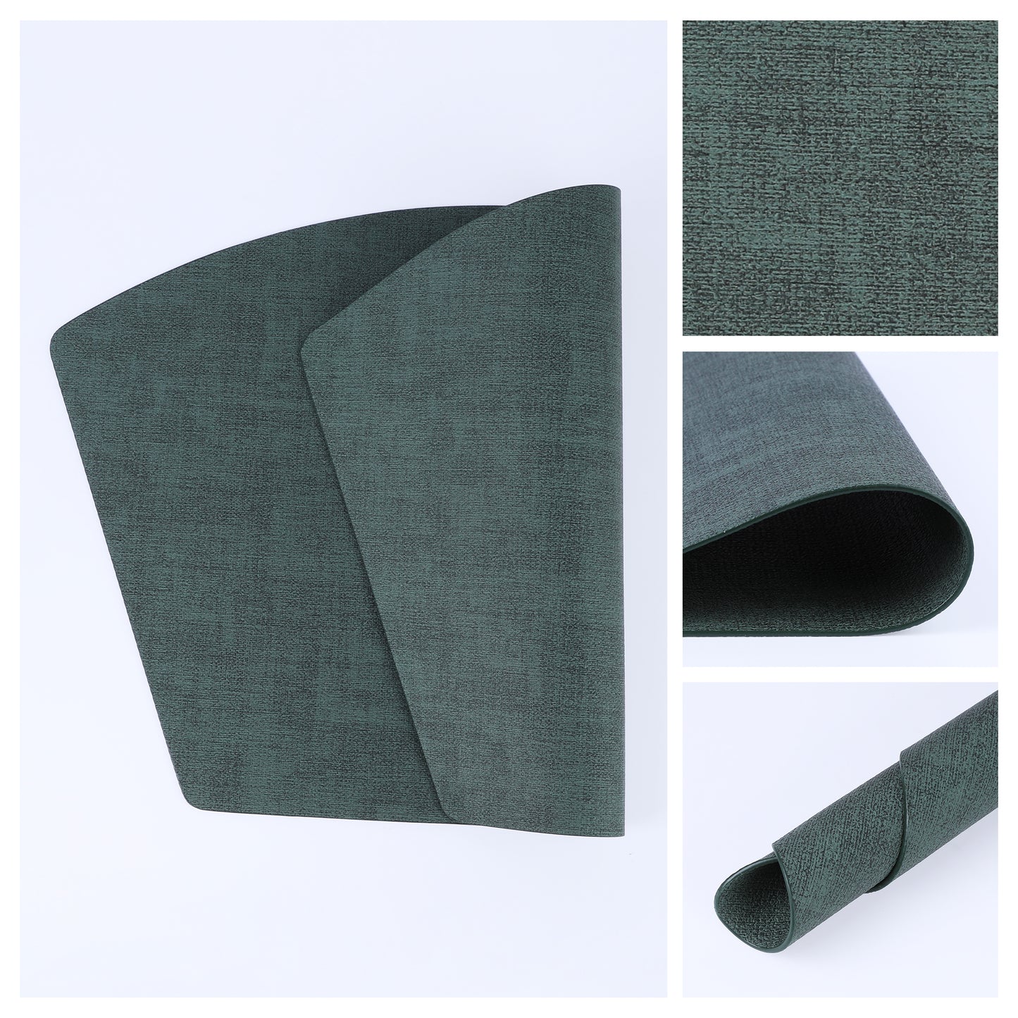 Placemats Set of 6 Wedge Faux Leather for Kitchen Dining Table Decor, Washable Wipeable 19*12in