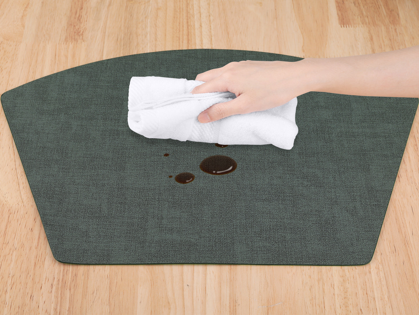Placemats Set of 6 Wedge Faux Leather for Kitchen Dining Table Decor, Washable Wipeable 19*12in