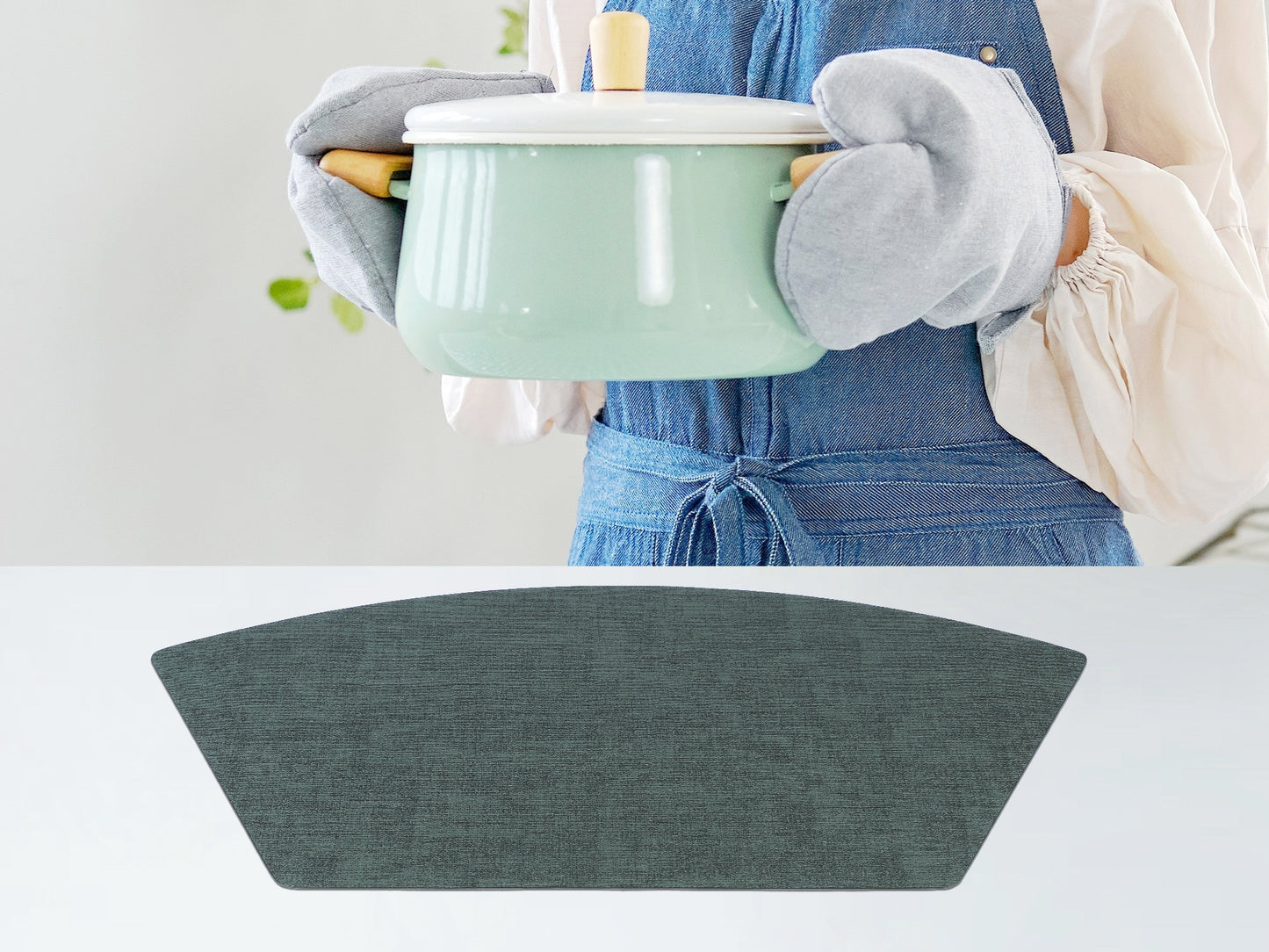 Placemats Set of 6 Wedge Faux Leather for Kitchen Dining Table Decor, Washable Wipeable 19*12in
