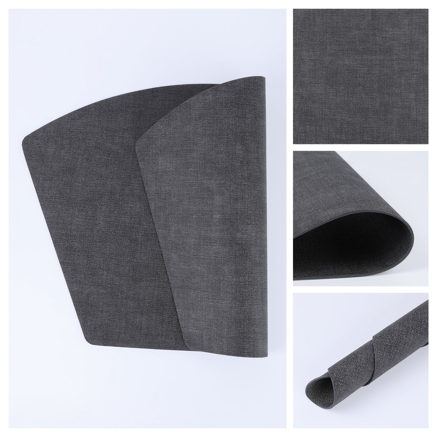 Placemats Set of 6 Wedge Faux Leather for Kitchen Dining Table Decor, Washable Wipeable 19*12in