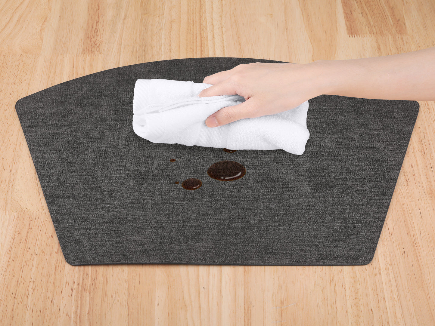 Placemats Set of 6 Wedge Faux Leather for Kitchen Dining Table Decor, Washable Wipeable 19*12in