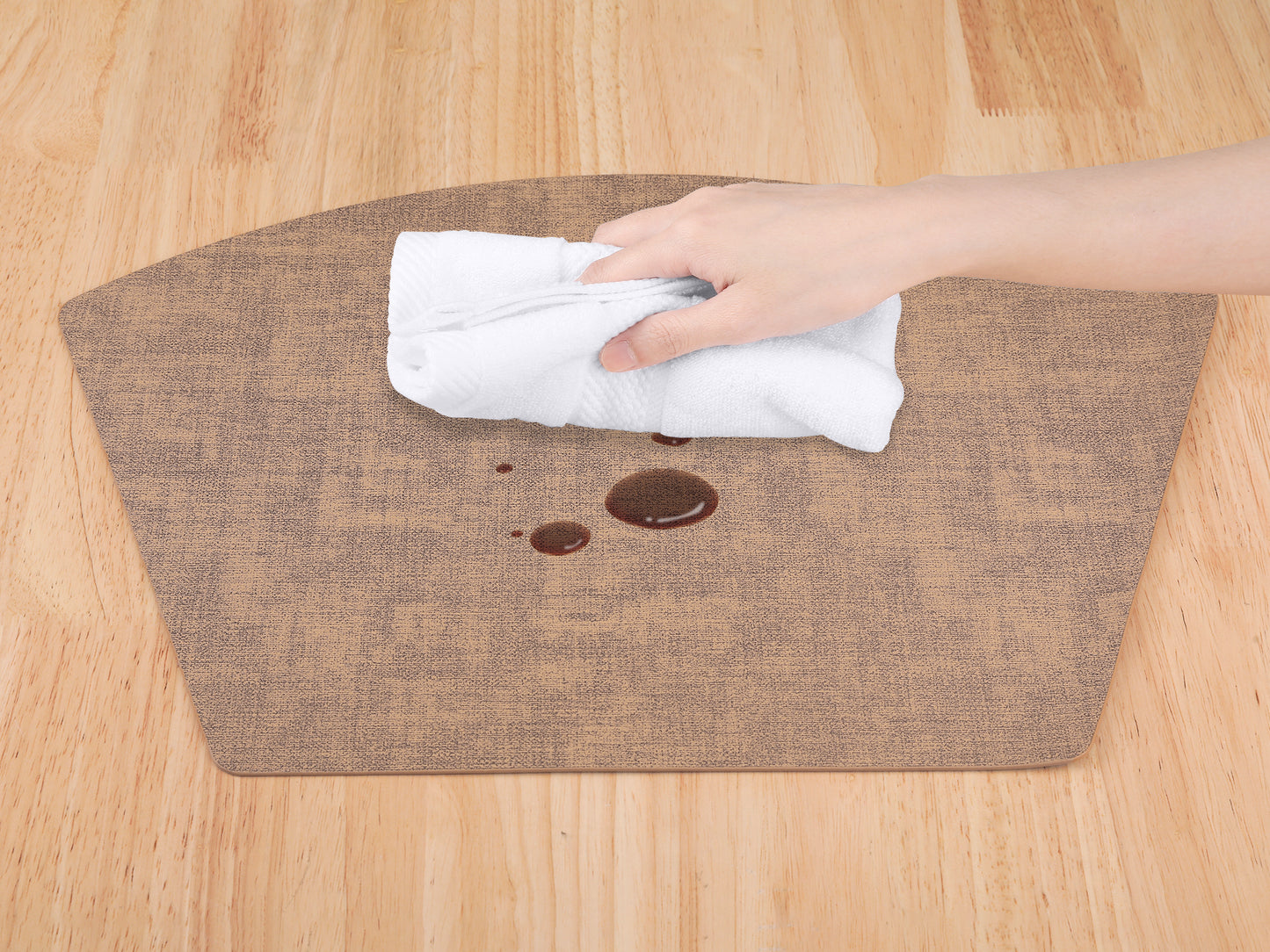 Placemats Set of 6 Wedge Faux Leather for Kitchen Dining Table Decor, Washable Wipeable 19*12in