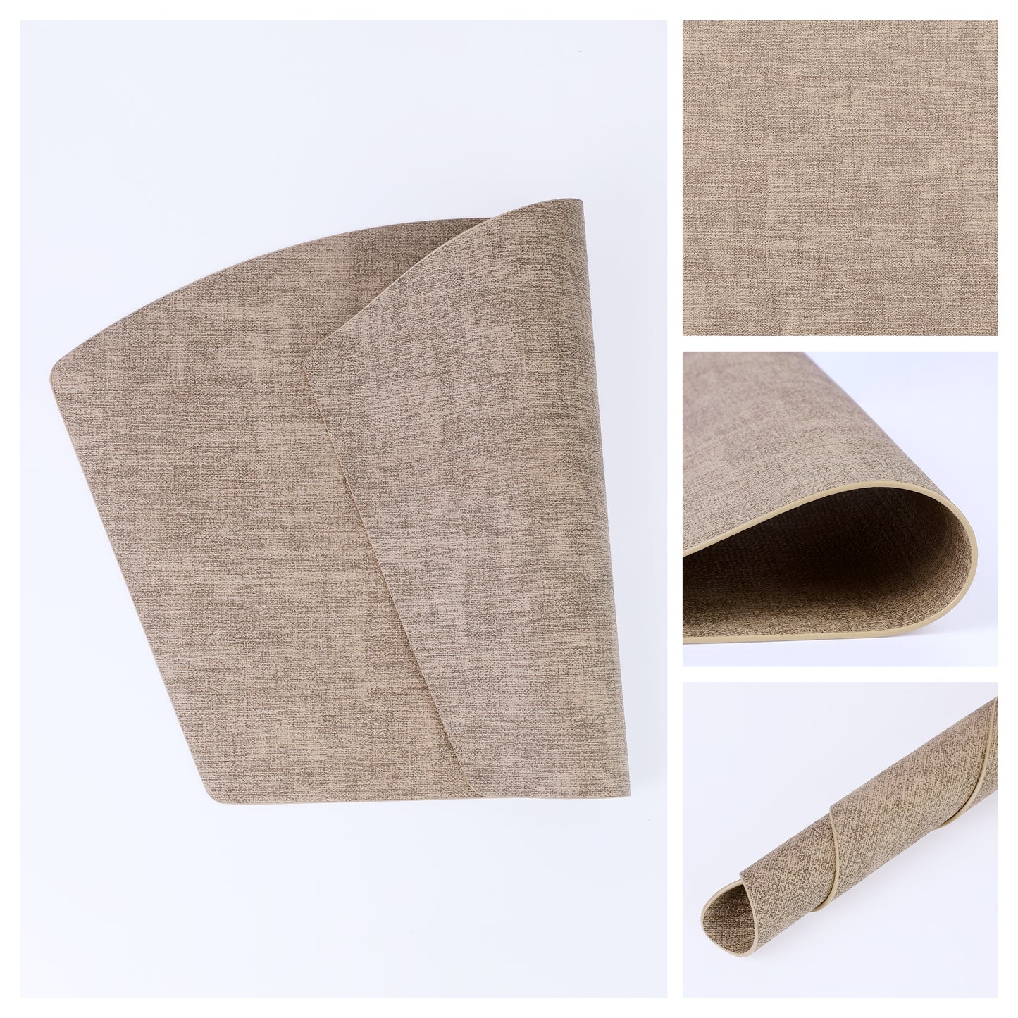 Placemats Set of 6 Wedge Faux Leather for Kitchen Dining Table Decor, Washable Wipeable 19*12in