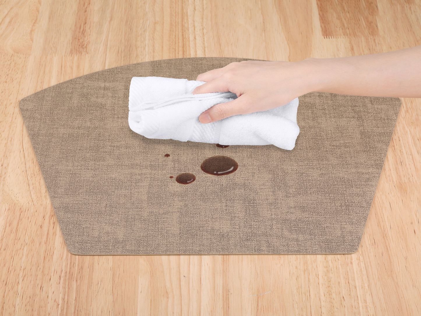 Placemats Set of 6 Wedge Faux Leather for Kitchen Dining Table Decor, Washable Wipeable 19*12in