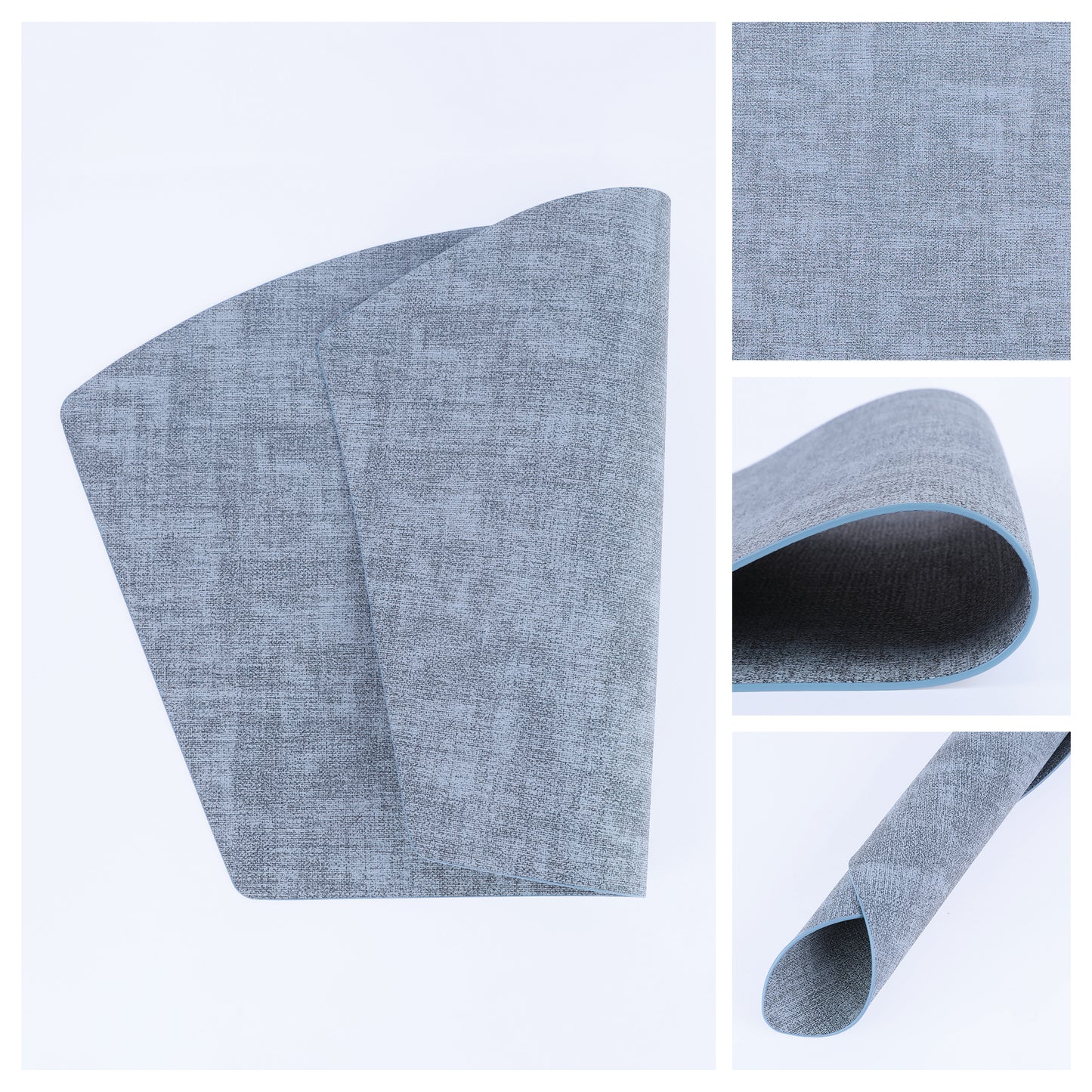 Placemats Set of 6 Wedge Faux Leather for Kitchen Dining Table Decor, Washable Wipeable 19*12in