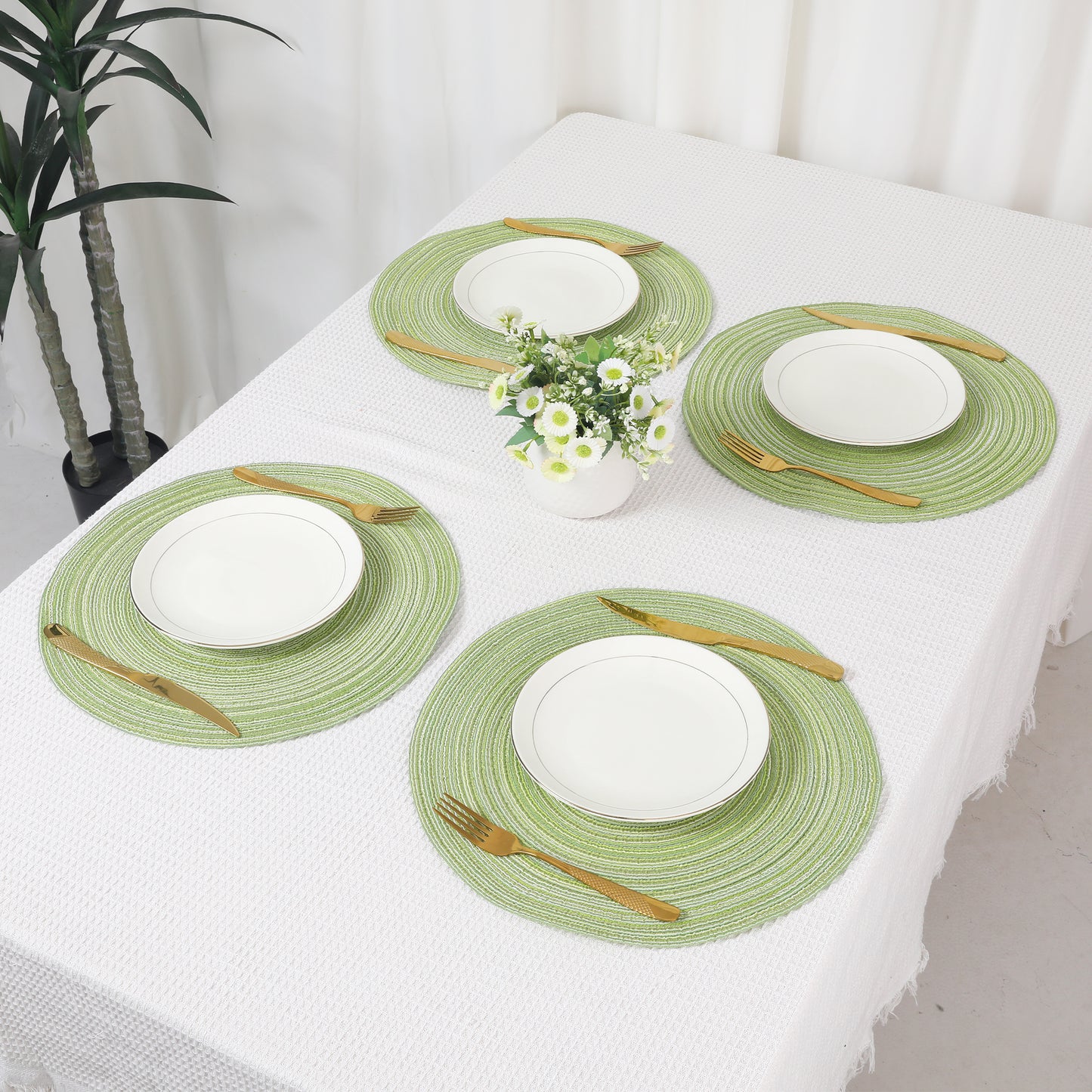 Farmhouse Placemats Set of 6 for Dining Table Decor Indoor Outdoor Washable Wipe Clean 15*15in