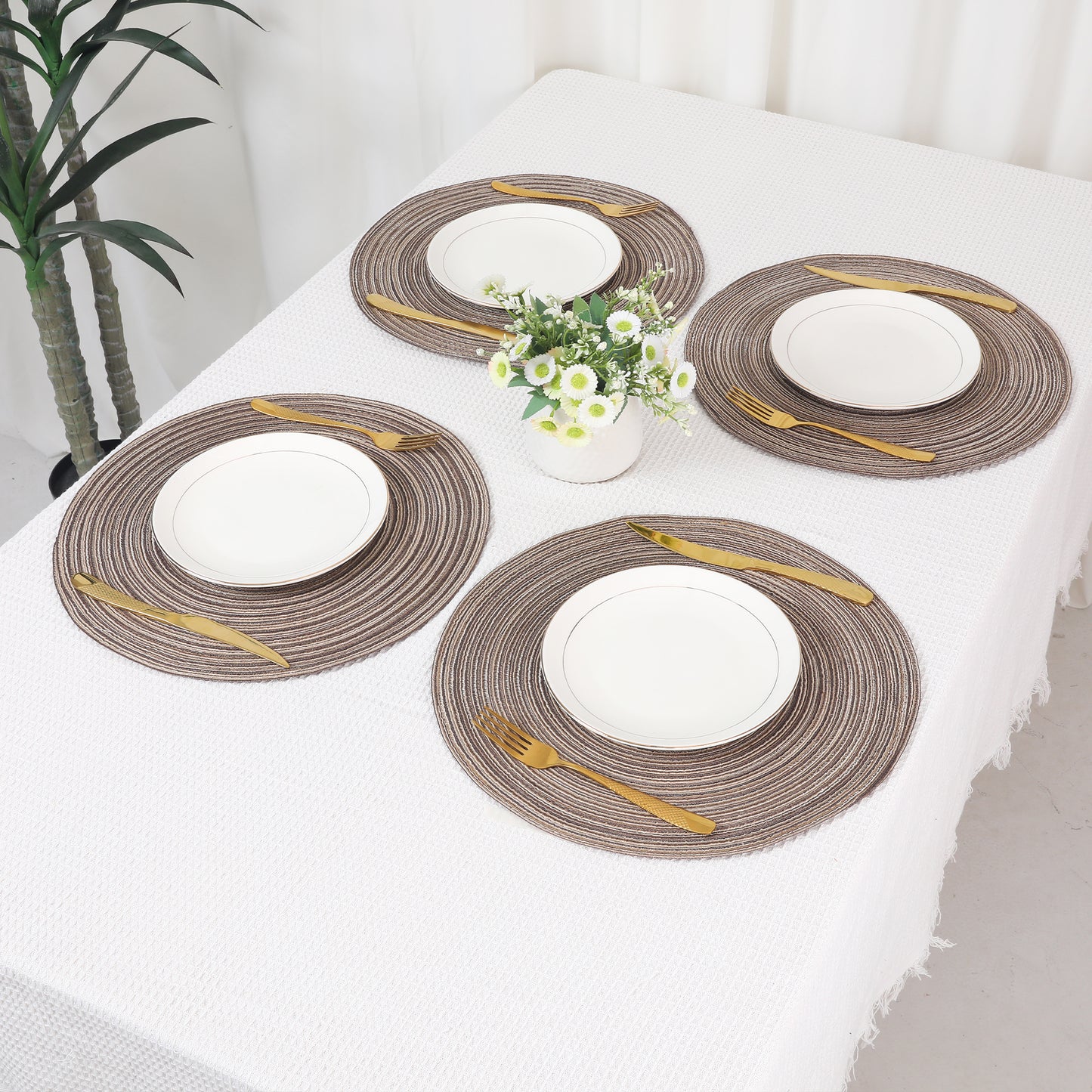 Farmhouse Placemats Set of 6 for Dining Table Decor Indoor Outdoor Washable Wipe Clean 15*15in