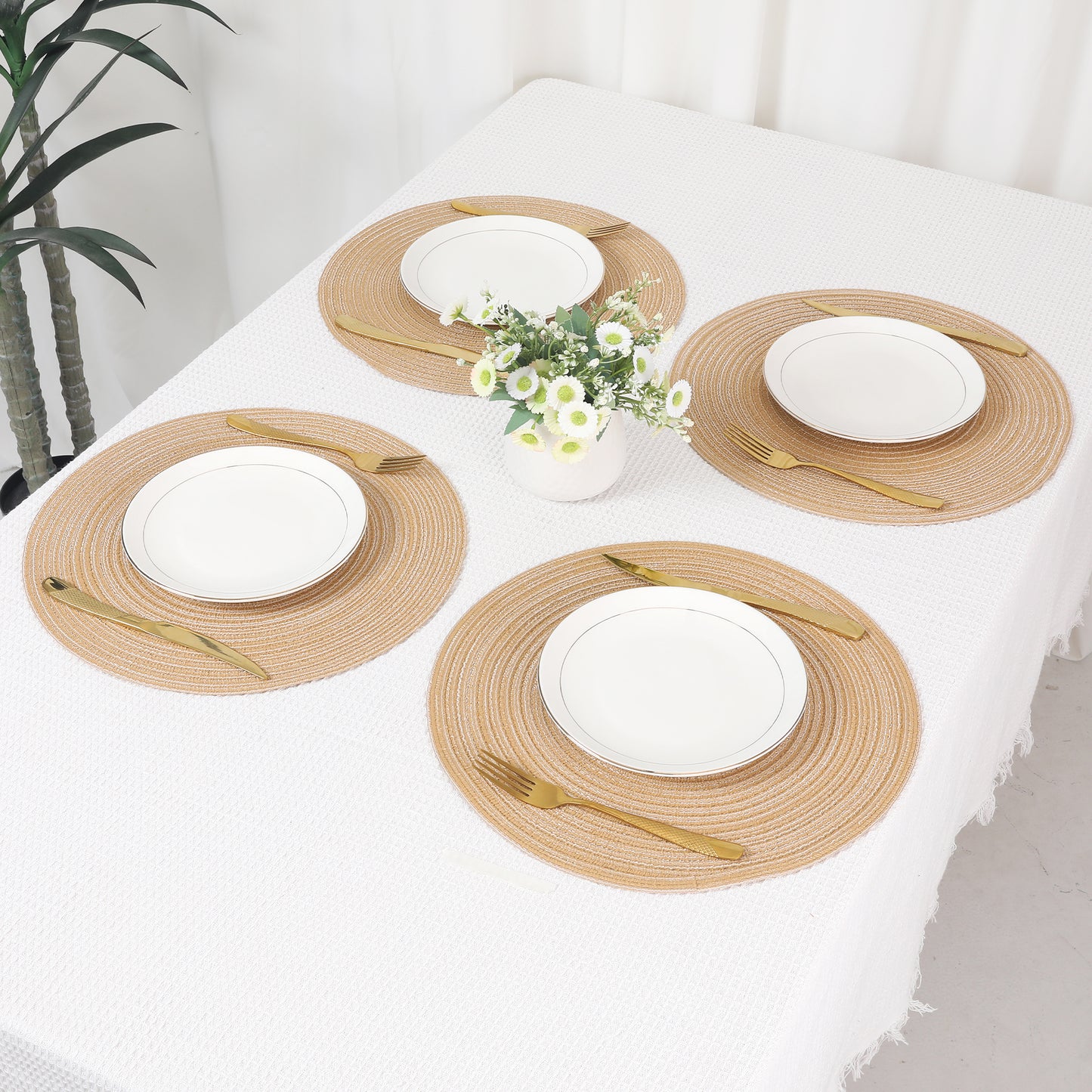Farmhouse Placemats Set of 6 for Dining Table Decor Indoor Outdoor Washable Wipe Clean 15*15in