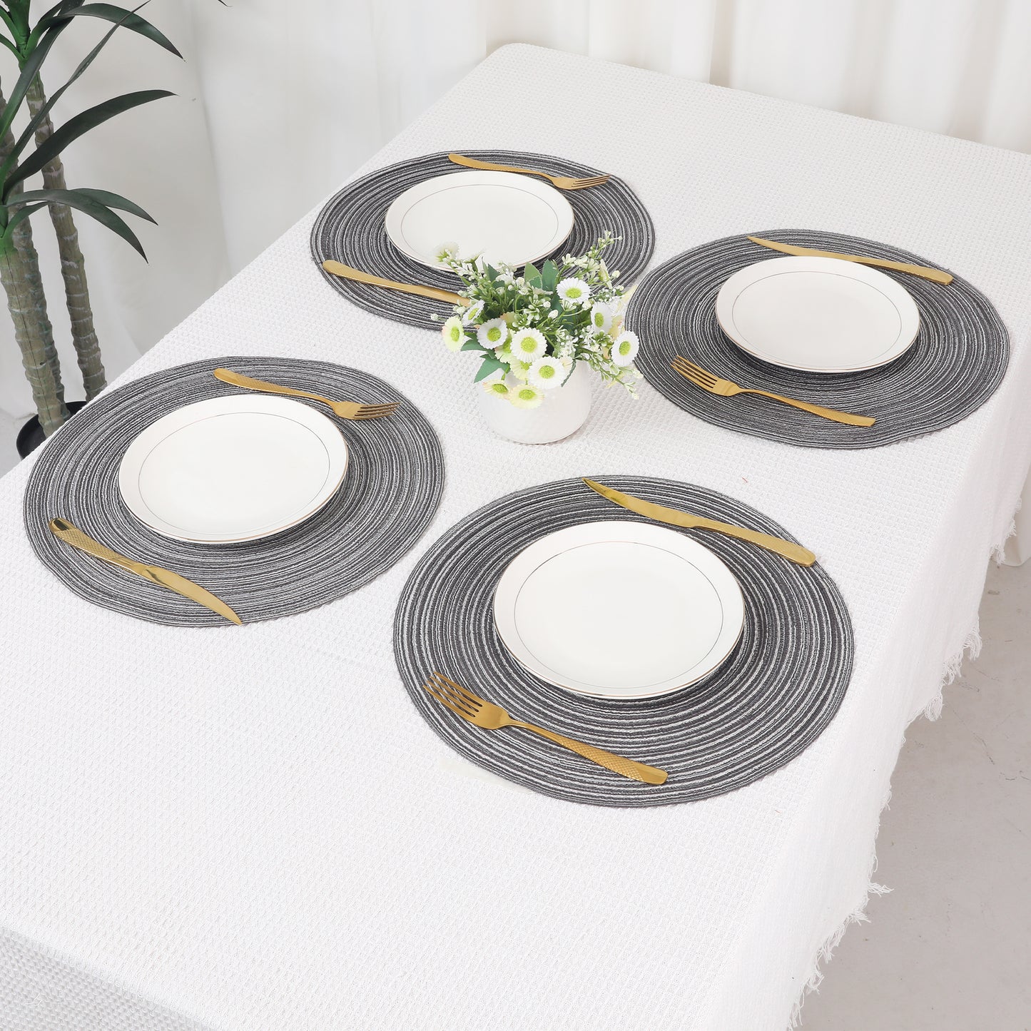 Farmhouse Placemats Set of 6 for Dining Table Decor Indoor Outdoor Washable Wipe Clean 15*15in