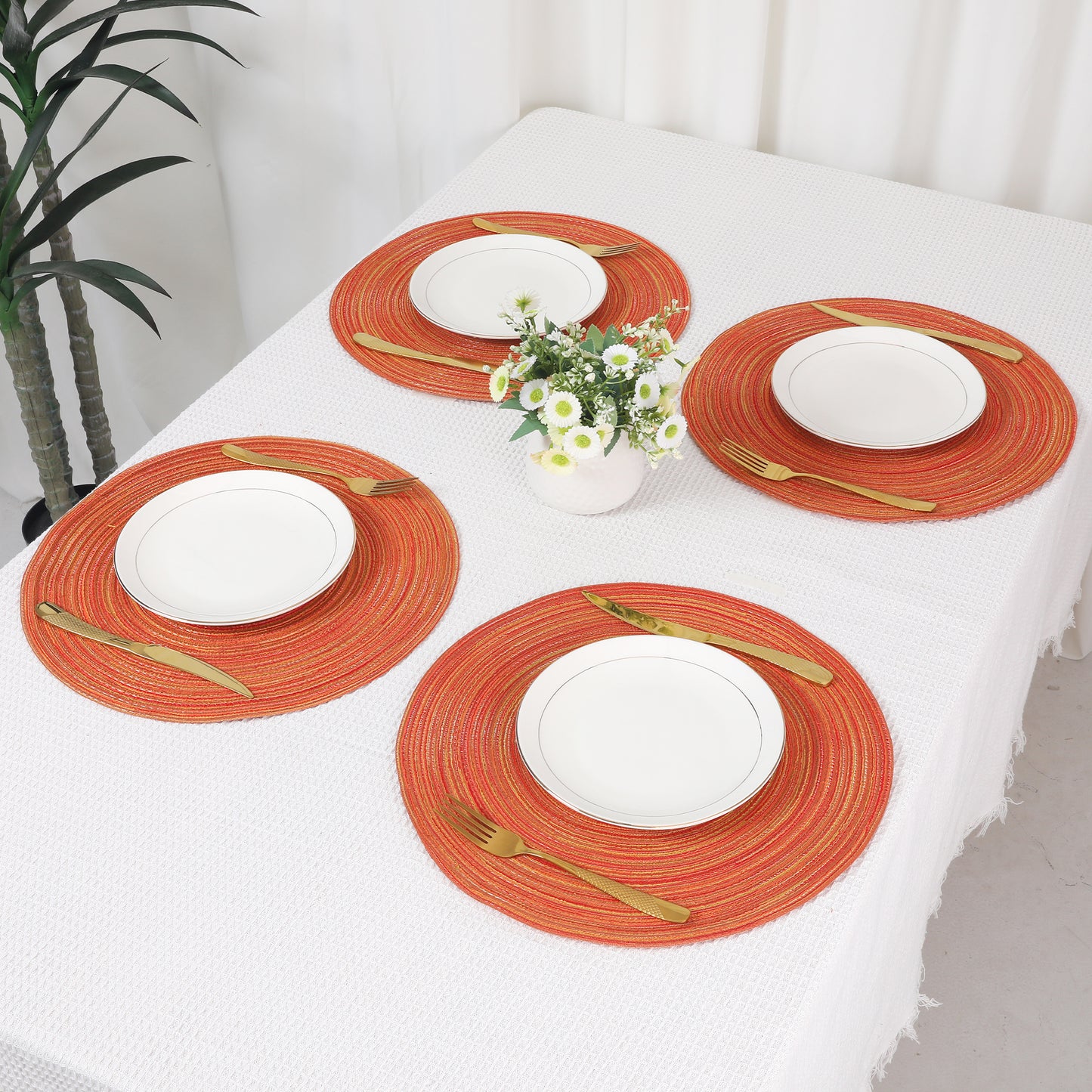 Farmhouse Placemats Set of 6 for Dining Table Decor Indoor Outdoor Washable Wipe Clean 15*15in