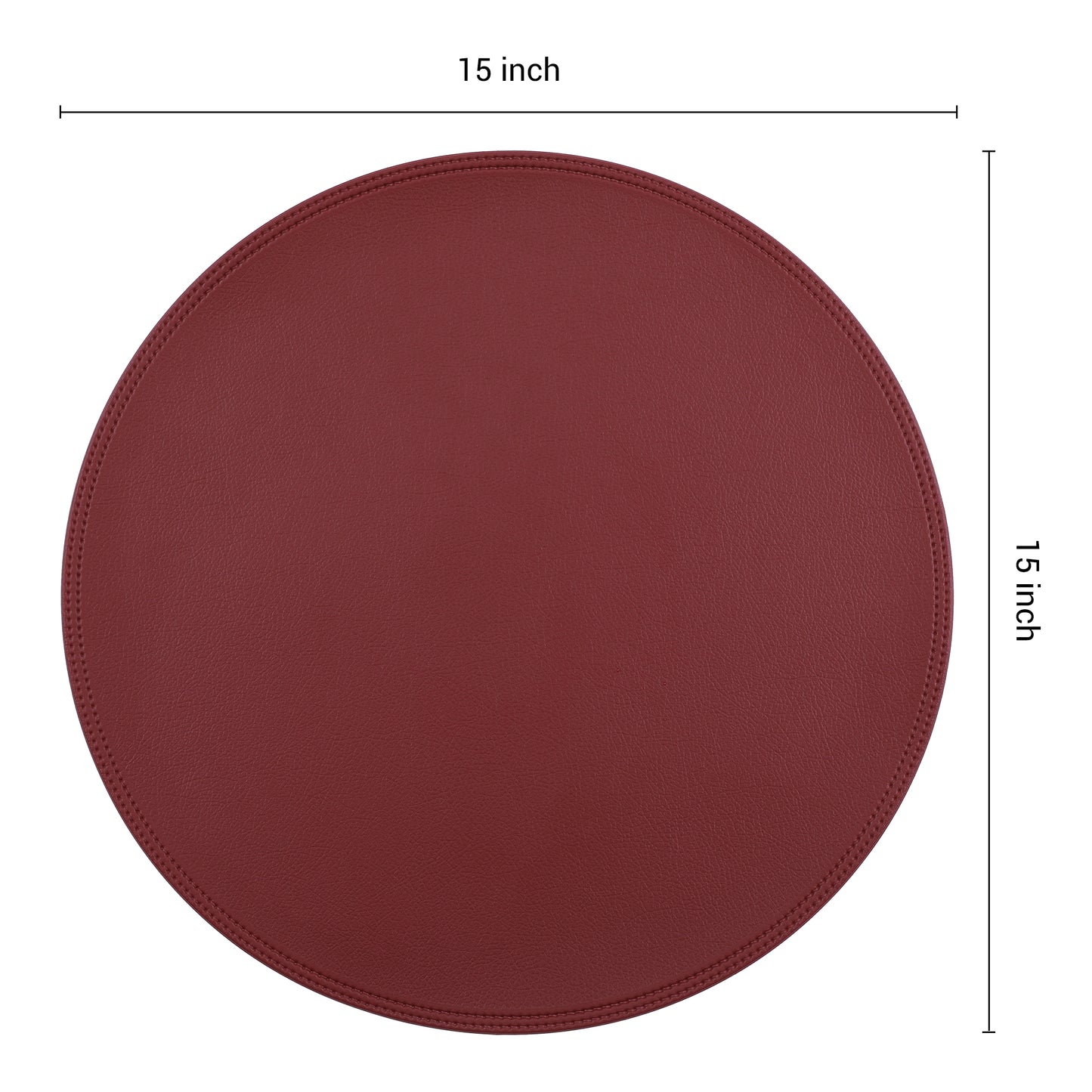 Set of 6 Placemats, Faux Leather for Kitchen Dining Table Decor Washable Heat Resistant Wipeable 15*15in
