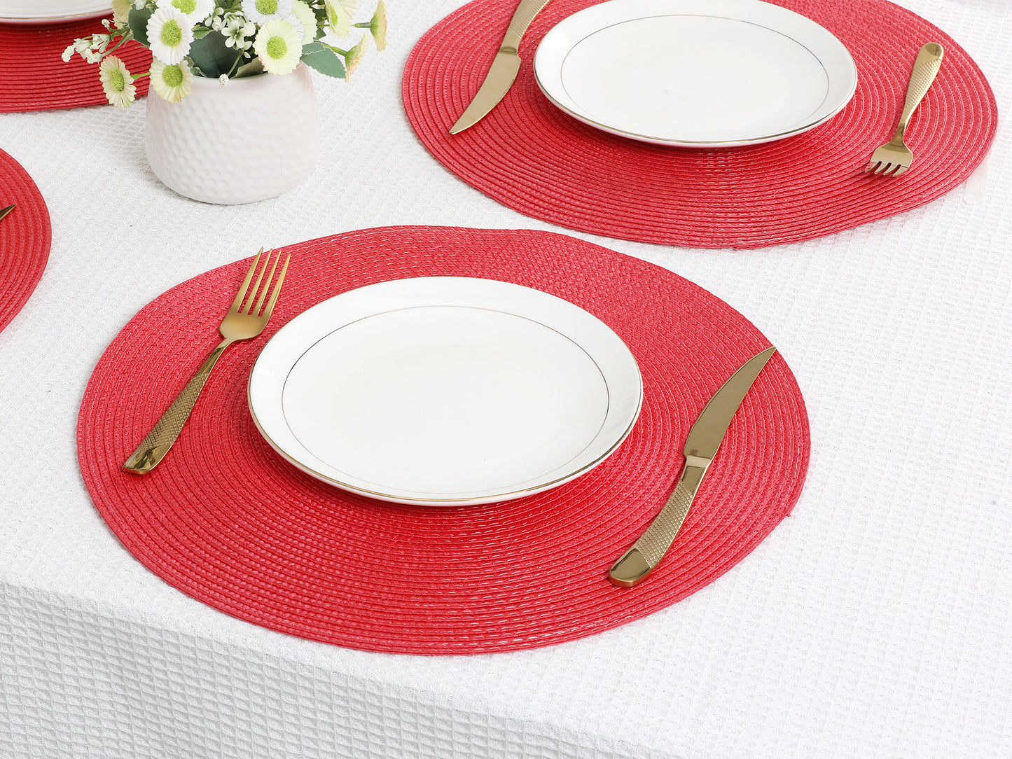 Rustic Placemats Set of 8 Woven Indoor Outdoor Washable Wipe Clean 15*15in