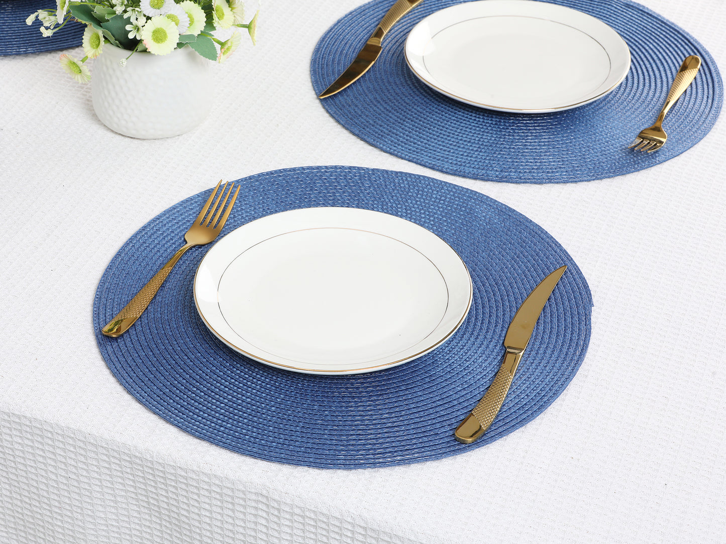 Rustic Placemats Set of 8 Woven Indoor Outdoor Washable Wipe Clean 15*15in