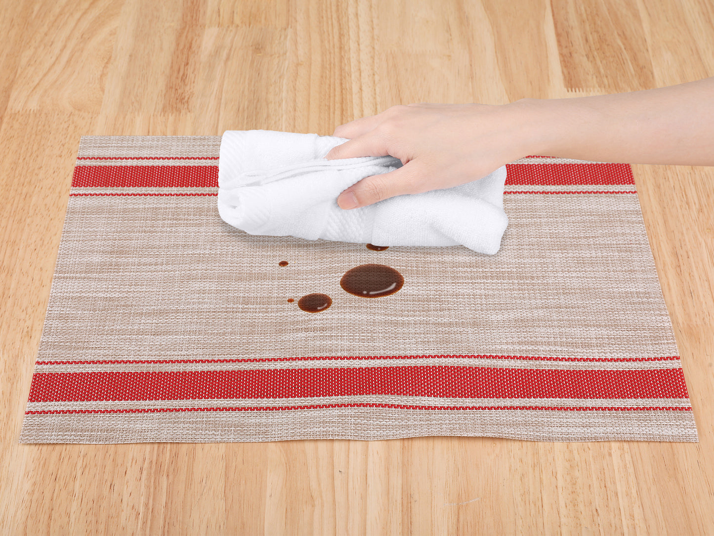 Placemats Set of 8 Vinyl for Kitchen Dining Table Decor Washable Heat Resistant 18*12in