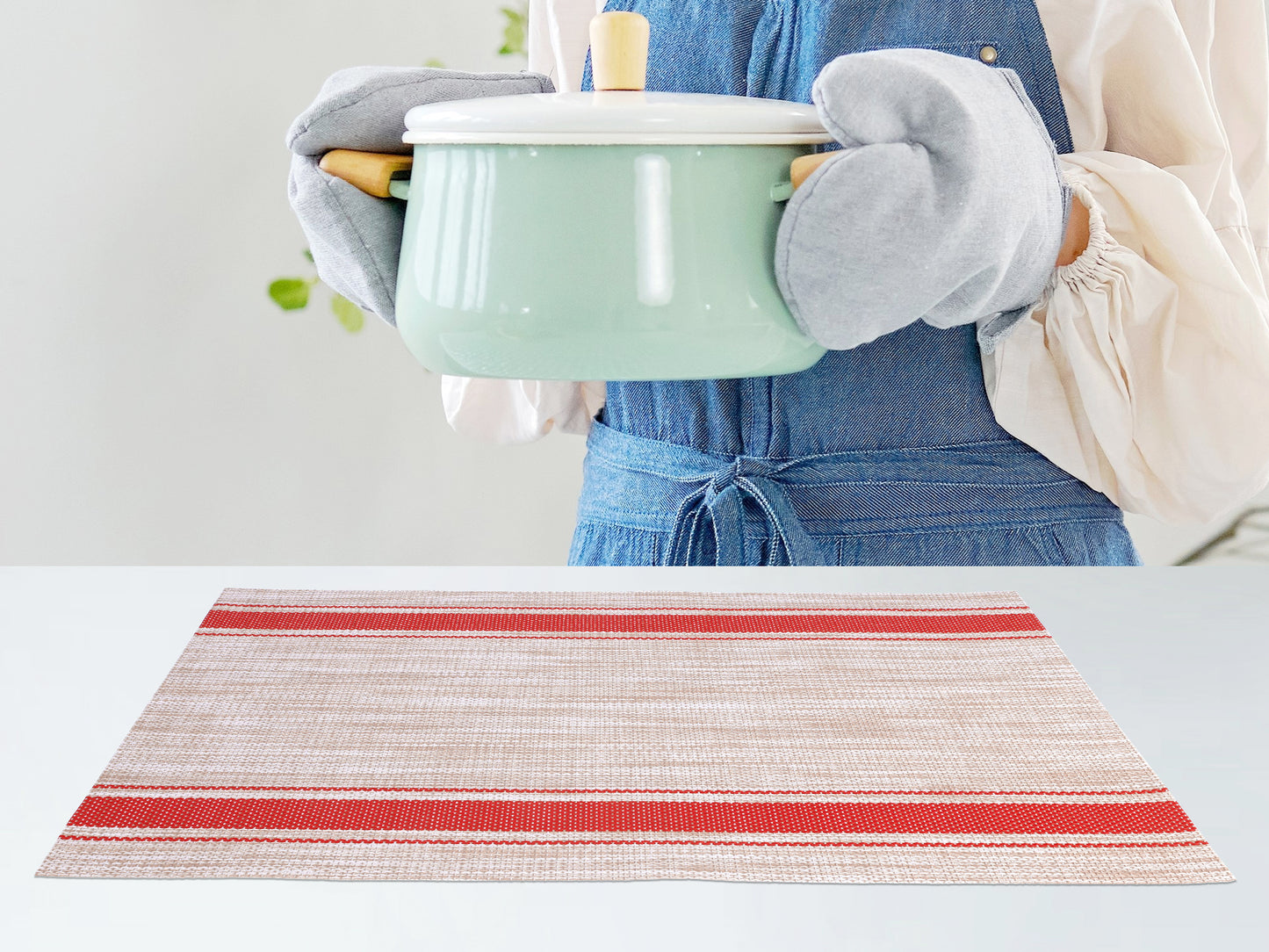 Placemats Set of 8 Vinyl for Kitchen Dining Table Decor Washable Heat Resistant 18*12in