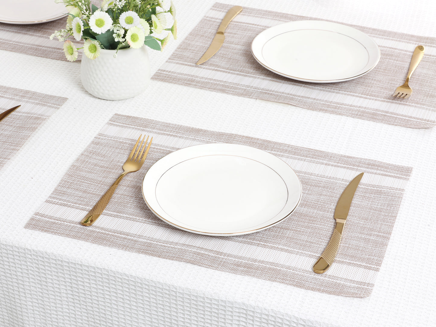 Placemats Set of 8 Vinyl for Kitchen Dining Table Decor Washable Heat Resistant 18*12in