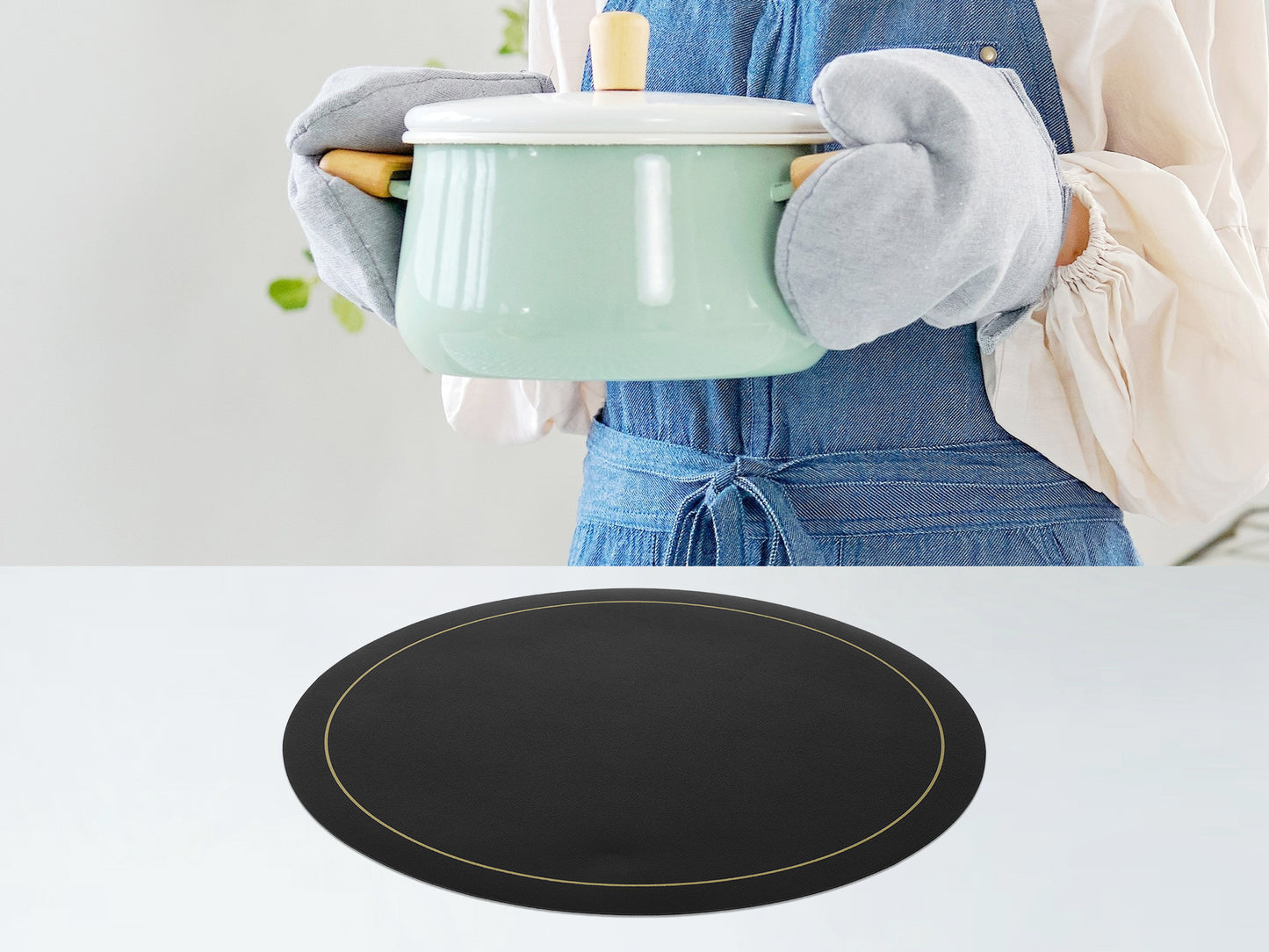 Placemats Set of 8 Faux Leather for Kitchen Dining Table Decor Heat Resistant Wipeable 13*13in