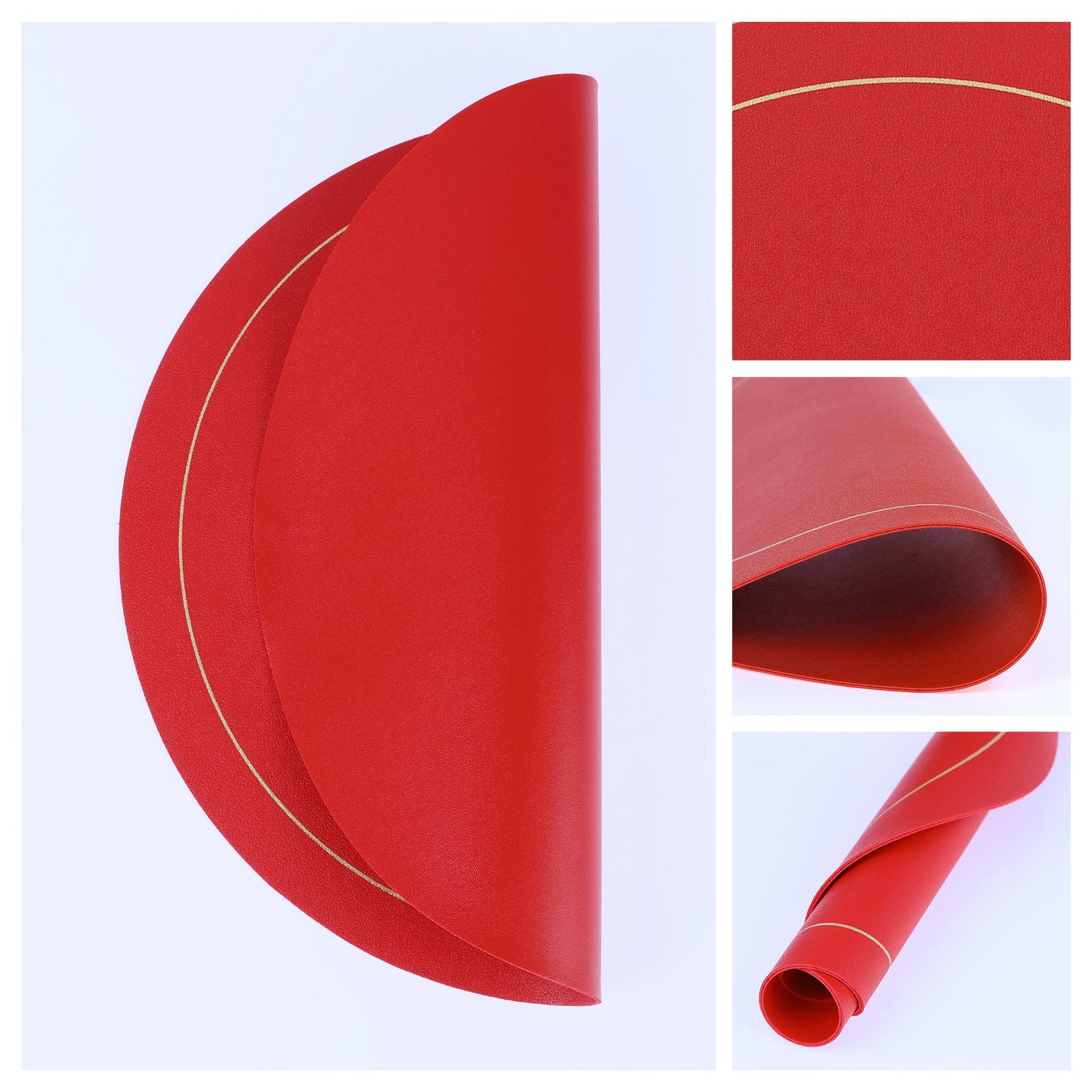 Placemats Set of 8 Faux Leather for Kitchen Dining Table Decor Heat Resistant Wipeable 13*13in