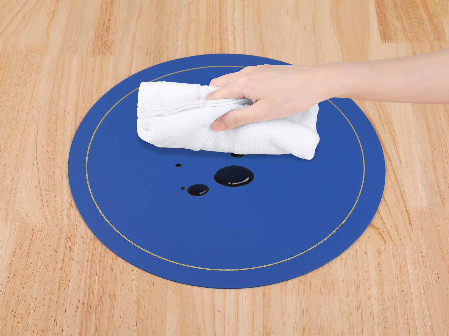 Juego de 8 manteles individuales de piel sintética para decoración de mesa de cocina, comedor, resistentes al calor y lavables, 33 x 33 cm