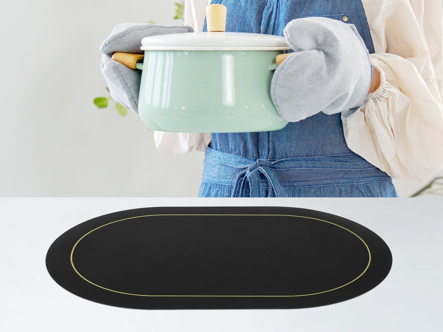 Set of 6 Placemats, Faux Leather for Kitchen Dining Table Decor, Washable Heat Resistant 18*12in