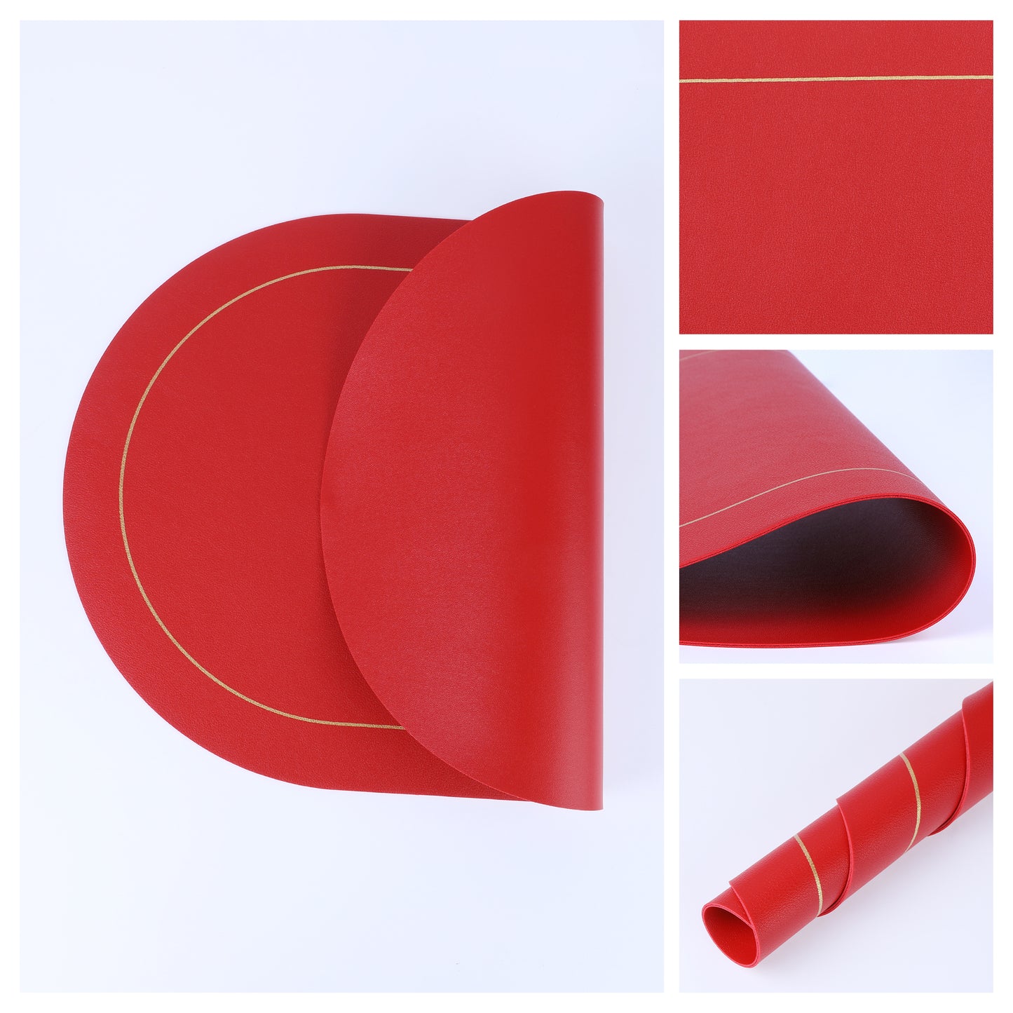 Set of 6 Placemats, Faux Leather for Kitchen Dining Table Decor, Washable Heat Resistant 18*12in