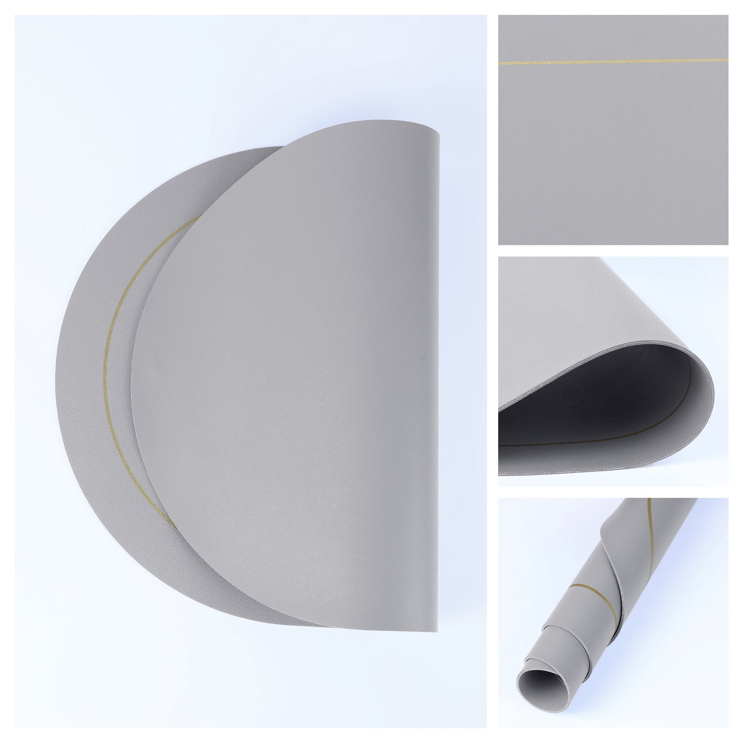 Set of 6 Placemats, Faux Leather for Kitchen Dining Table Decor, Washable Heat Resistant 18*12in