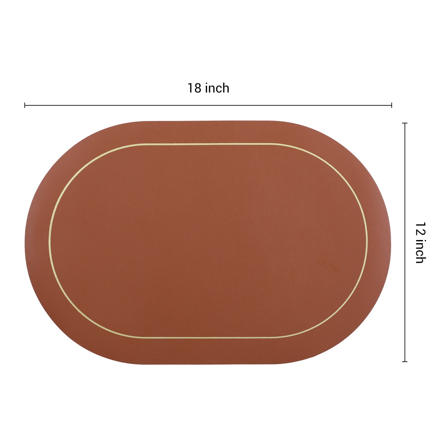 Set of 6 Placemats, Faux Leather for Kitchen Dining Table Decor, Washable Heat Resistant 18*12in