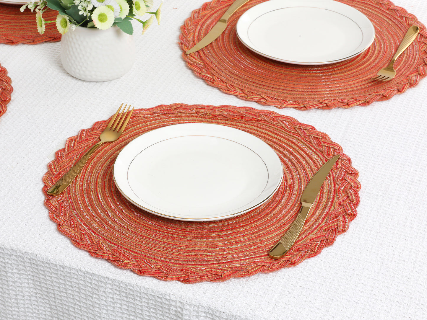 Rustic Placemats Set of 6 for Dining Table Decor Indoor Outdoor Washable Wipe Clean 15*15in