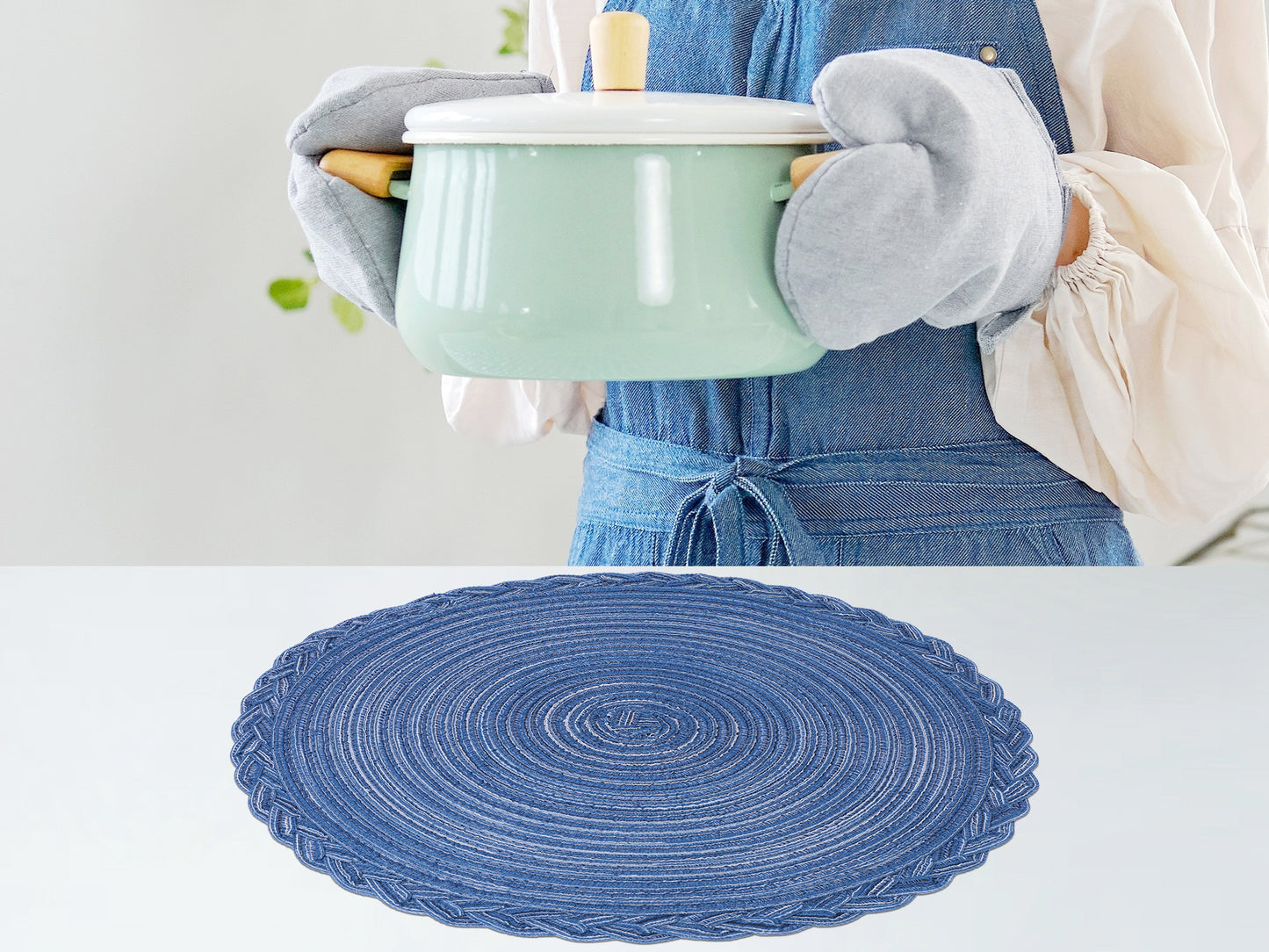 Rustic Placemats Set of 6 for Dining Table Decor Indoor Outdoor Washable Wipe Clean 15*15in