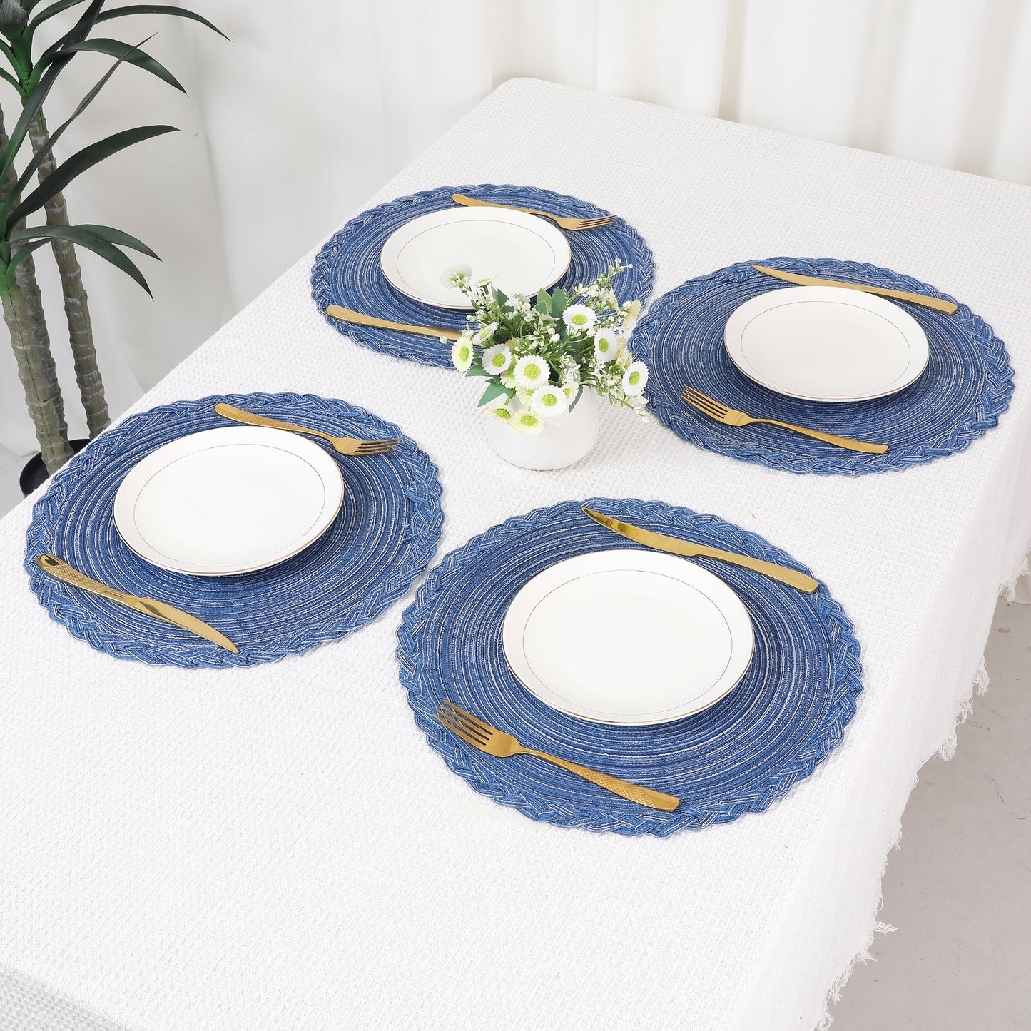 Rustic Placemats Set of 6 for Dining Table Decor Indoor Outdoor Washable Wipe Clean 15*15in