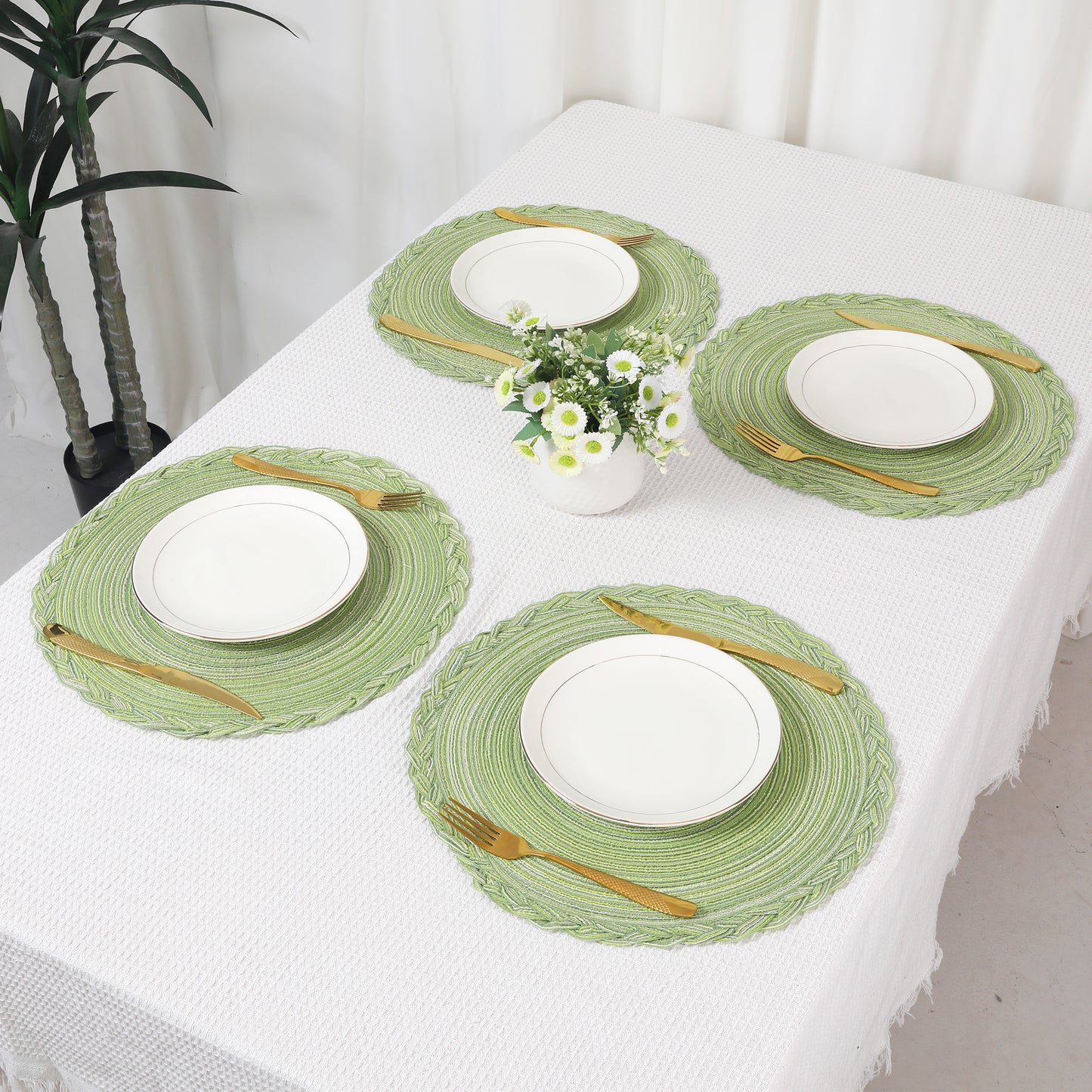 Rustic Placemats Set of 6 for Dining Table Decor Indoor Outdoor Washable Wipe Clean 15*15in
