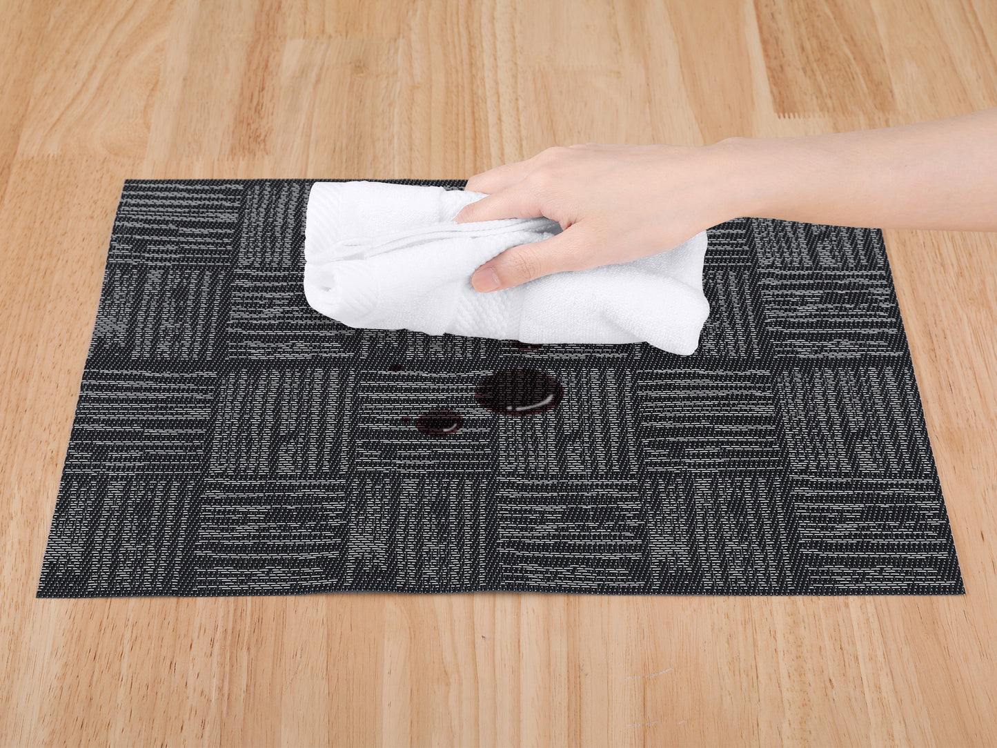 Juego de 8 manteles individuales de vinilo para decoración de mesa de cocina y comedor, lavables y resistentes al calor, 45,7 x 30,5 cm