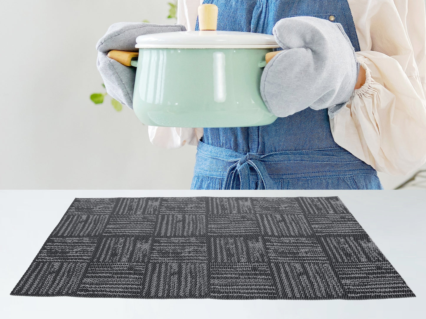 Juego de 8 manteles individuales de vinilo para decoración de mesa de cocina y comedor, lavables y resistentes al calor, 45,7 x 30,5 cm