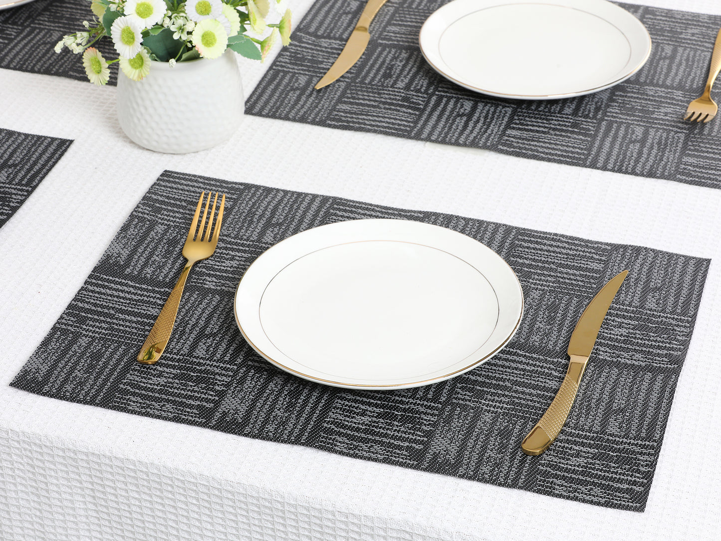 Juego de 8 manteles individuales de vinilo para decoración de mesa de cocina y comedor, lavables y resistentes al calor, 45,7 x 30,5 cm