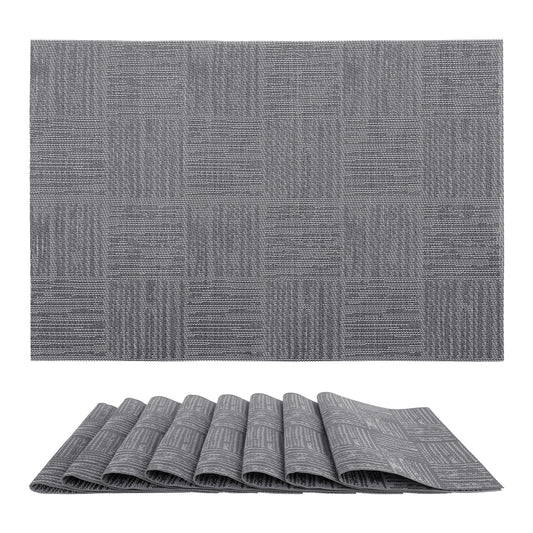 Set of 8 Vinyl Placemats for Kitchen Dining Table Decor Washable Heat Resistant 18*12in