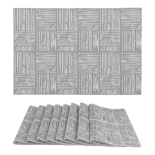 Set of 8 Vinyl Placemats for Kitchen Dining Table Decor Washable Heat Resistant 18*12in